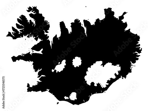 Iceland map outline silhouette vector country shape laser cutting engraving
