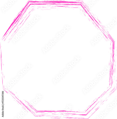 Straight, scribbled and textured polygon shape