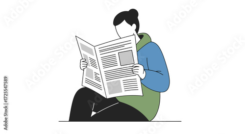 Person engrossed in the news, connecting with current events and expanding knowledge and understanding of the world around them