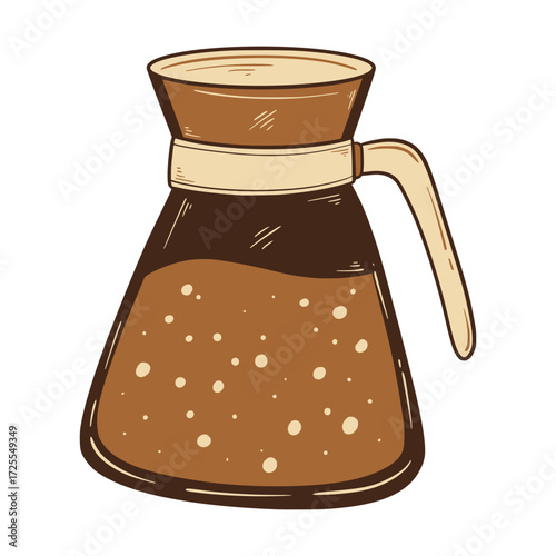 Hand Drawn of  Coffee Pour Over Pot
