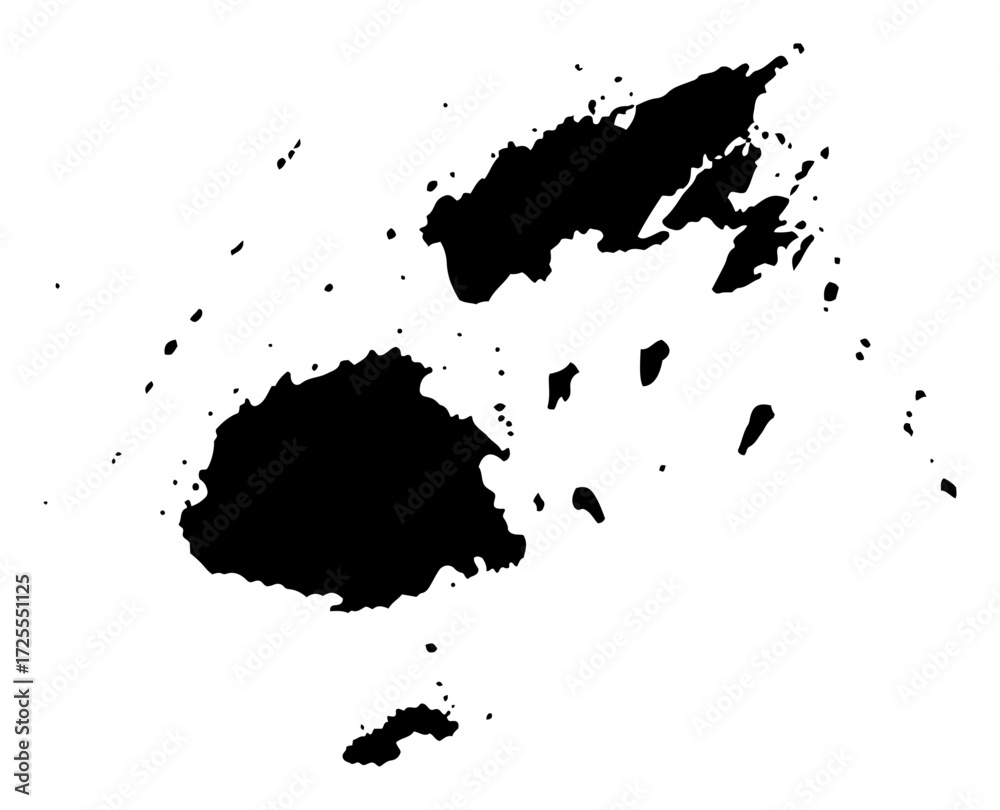 Obraz premium Fiji map outline silhouette vector country shape laser cutting engraving