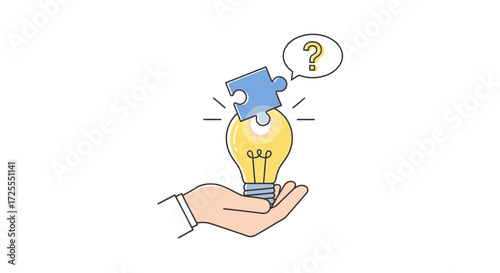 Conceptual illustration depicting problem-solving, innovation and creative thinking with a