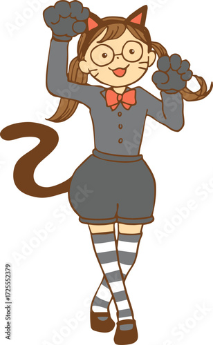 猫の仮装をした子ども