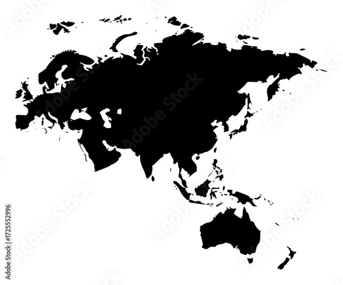 Eurasia map outline silhouette vector continent shape laser cutting engraving