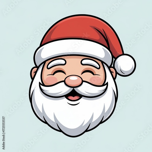 Joyful Santa Claus icon with a classic red hat and cheerful expression, perfect for holiday themes and decorations.