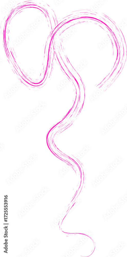 Fototapeta premium Scribbled, organic and textured brush line with a relaxed look