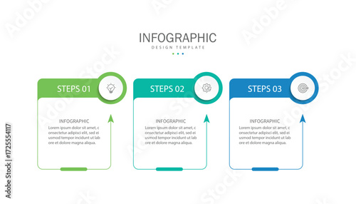 Vector infographic label template with icons. 3 options or steps. Infographics for business concept.