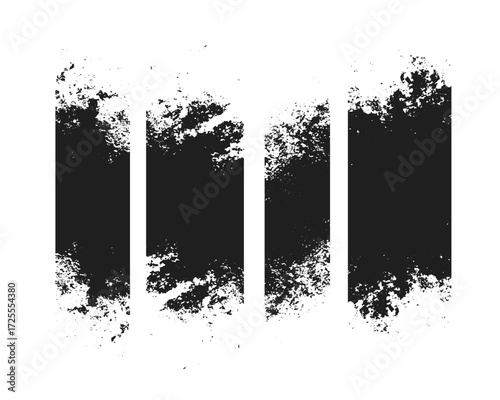 dirty distressed stroke texture banner set of four