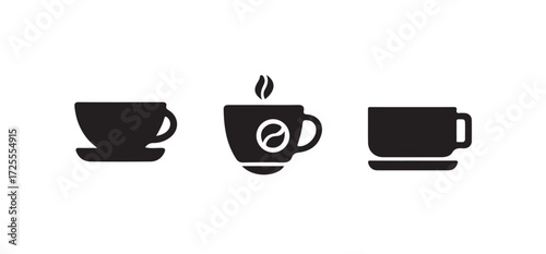  Cup of coffee or tea with smoke, cup tea icon, Coffee vector icon,  Vector illustration EPS 10.