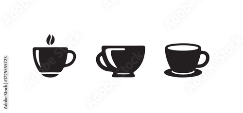 Classic Hot steaming coffee icon, Simple and minimalistic design for coffee,  Vector illustration EPS 10.