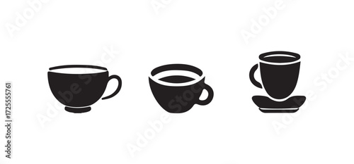 Cup hot icons set, Coffe or tea cups vector icon collection, hot coffee cup icon symbol, 
  Vector illustration EPS 10.