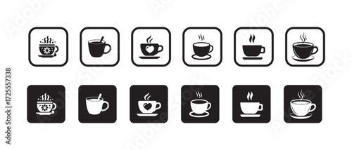 Classic Hot steaming coffee icon, Simple and minimalistic design for coffee,  Vector illustration EPS 10.