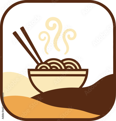 Noodle Bowl with Chopsticks: A Culinary Icon.