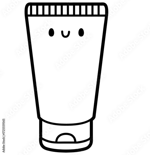 Cute Kawaii Cosmetic Tube Clip Art for Skincare Packaging Stickers, Beauty Product Designs, Cricut SVG Vector Illustration