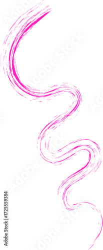 Squiggled, organic, textured line, with a relaxed and handmade look, forming curved wave