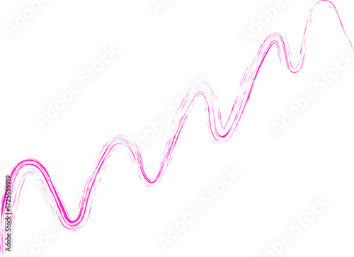 Squiggled, organic, textured, curved brush line, with a relaxed and handmade look, forming loops