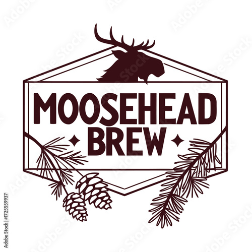 Moosehead Brew Logo Rustic Bold Letters in Mar
