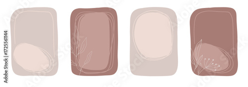 Organic Shape Frames with Delicate Leaf Accents