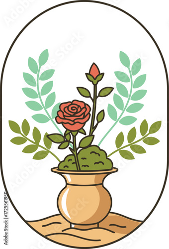 Elegant Rose Arrangement in Vase.