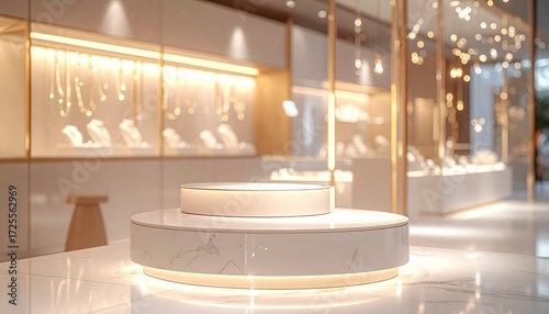 Elegant Jewelry Store Interior with Luxury Displays