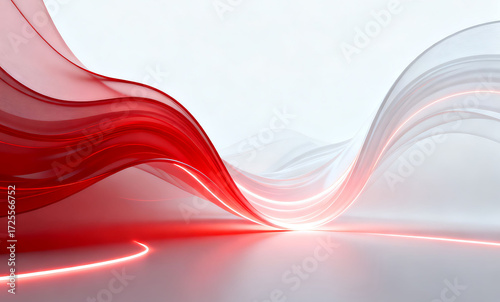 Red business technology fashion flowing light effect main visual background