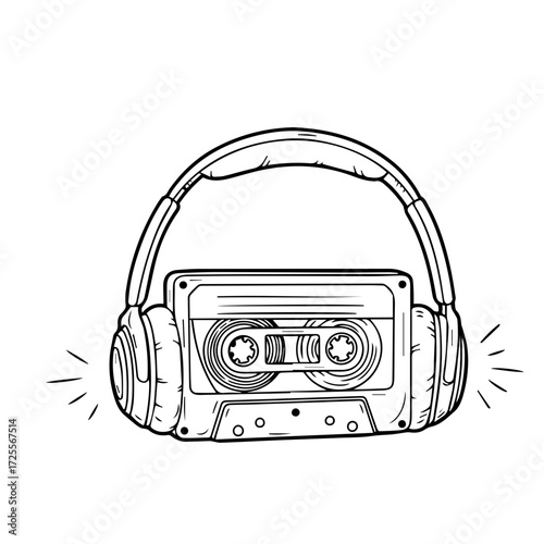Portable Cassette Player with Headphones