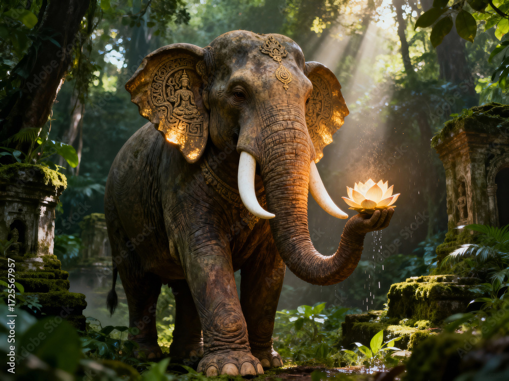 Fototapeta premium sacred elephant in the jungle