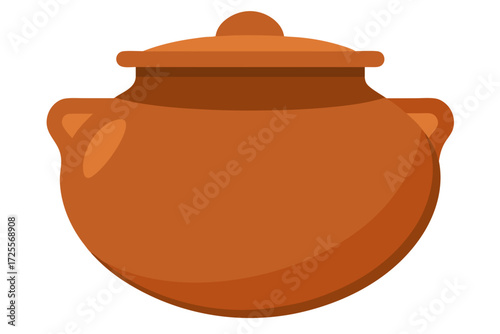 clay pot on white background