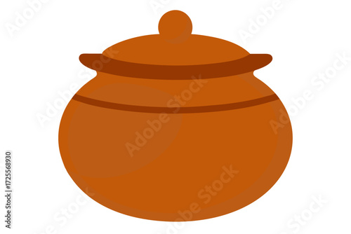 clay pot isolated on white