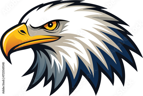 american bald eagle head vector illustration