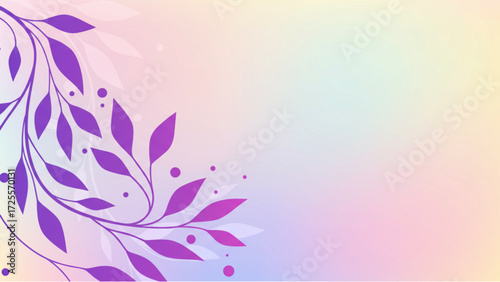 Elegant purple leaves accent with soft pastel hues, perfect for adding a touch of nature to invitations, greetings, or creative projects with graceful style