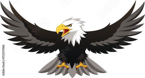 Angry bald eagle in the form of vector illustration
