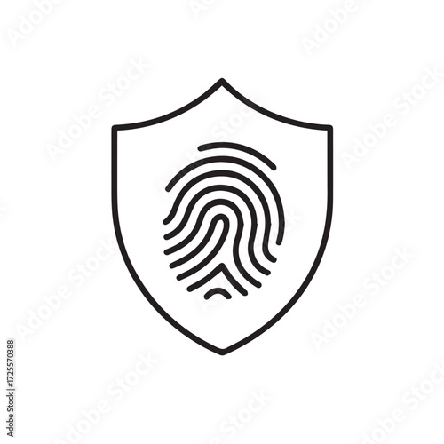 Tech Security Emblem – Fingerprint Inside Shield