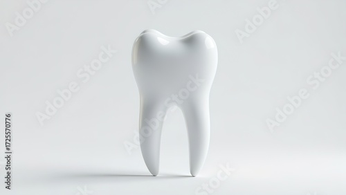 an image of a tooth on a gray background. advertising of a dental clinic. medical concept.