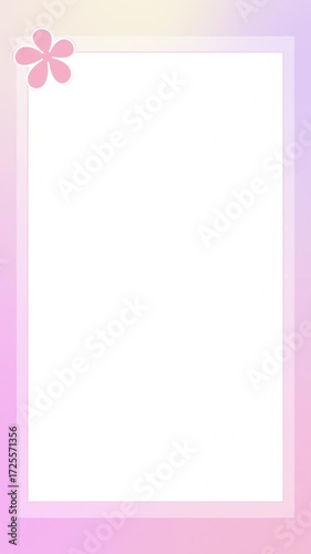 Colorful Gradient Wallpaper With Pink Blooming Flower Vertical Video Motion Background