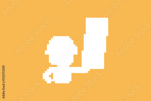 Cartoon pixel 8 bit character engineer man worker industry warehouse fix decoration 8 bit male boy male engineer storage warehouse vector.
