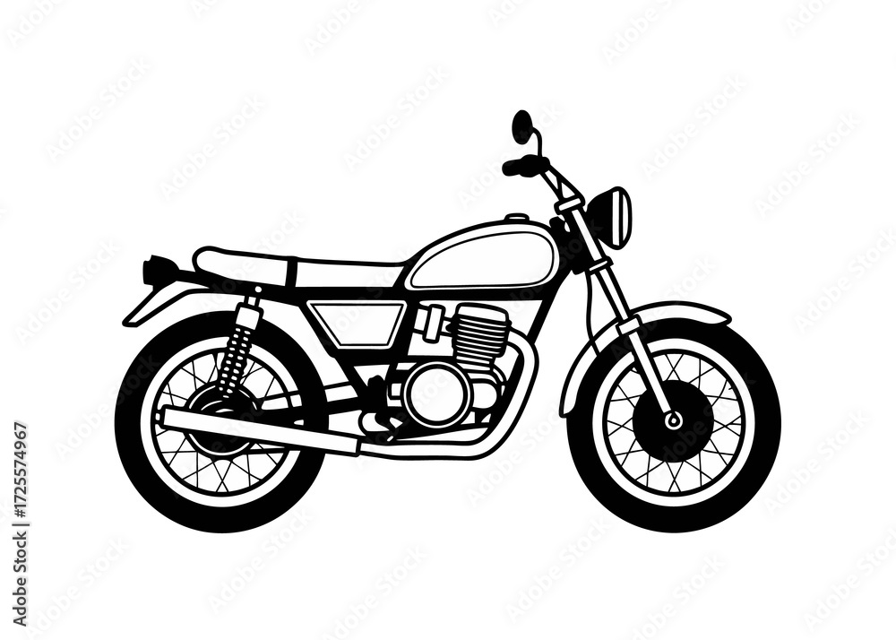 Fototapeta premium realistic motorcycle outline illustration