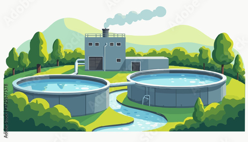 Water Treatment Plant with Storage Tanks