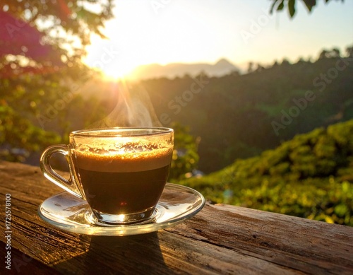 cup of coffee on the table