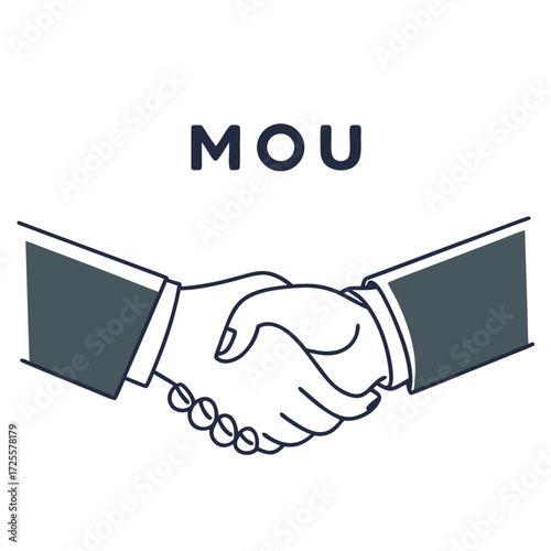 Symbolic illustration of two business people shaking hands to signify a memorandum of understanding agreement