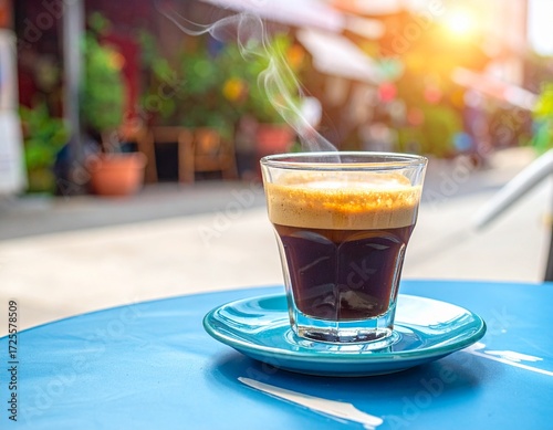 cup of coffee on the terrace