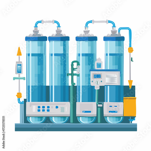 Industrial Water Purification System Illustration