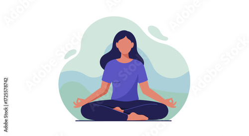 Serene Woman Practicing Yoga and Meditation in a Calm Environment