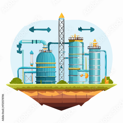 Industrial Plant Floating Island Production