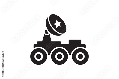 Space Rover Exploration Vehicle Silhouette Icon
