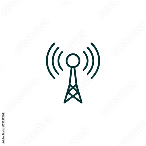 radio broadcaster antenna icon hand drawn illustration artwork