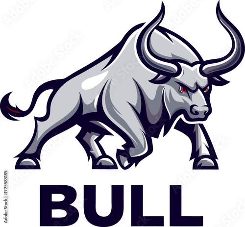 Cute cartoon rhino vector illustration with wild animal and farm mammal elements