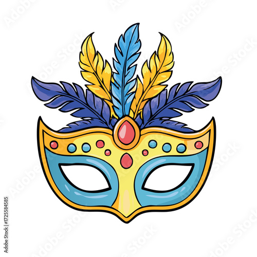 Carnival mask icon vector isolated on white background. Perfect for web and mobile app design, festive events, masquerade parties, and elegant costume themes.