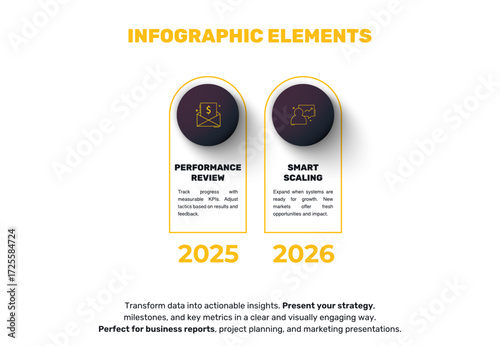 Vector template circle infographics. Business concept with 2 options and parts. Two steps for content, flowchart, timeline, levels
