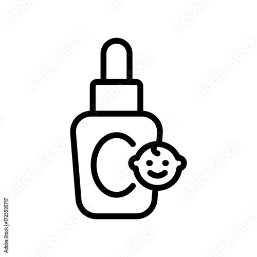 Baby oil outline icon. Skin care outline sign for web and app. Simple symbol for web design isolated on white background.